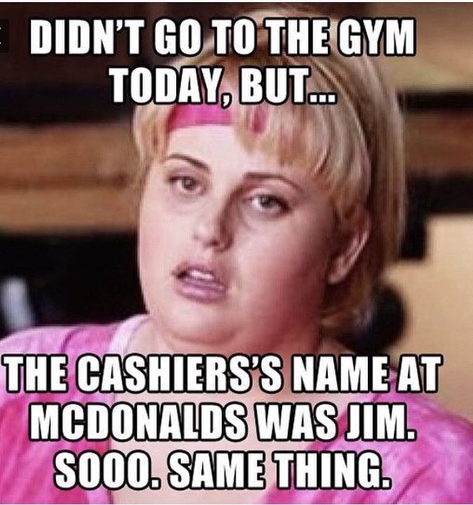 meme about going to mcdonalds instead of the gym